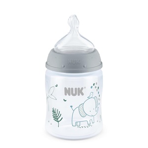 image:imageNUK First Choice Smooth Flow AntiColic Bottle Peach 5 oz Baby Bottle with SafeTemp Temperature Indicator Newborn Essentials 1PackGray Elephant