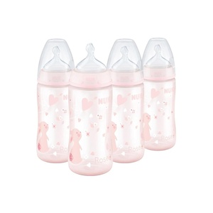image:imageNUK First Choice Smooth Flow AntiColic Bottle Peach 5 oz Baby Bottle with SafeTemp Temperature Indicator Newborn Essentials 1PackPink Bunny