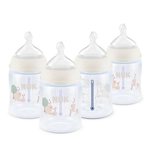 image:imageNUK First Choice Smooth Flow AntiColic Bottle Peach 5 oz Baby Bottle with SafeTemp Temperature Indicator Newborn Essentials 4Pack