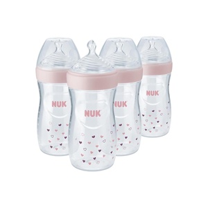 image:imageNUK Simply Natural Baby Bottle with SafeTempPink