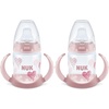 image:imageNUK First Choice Learner Cup 20 5 oz Sippy Cup with Handles Spill Proof Leak Proof Soft Straw Cup 2packPink Hearts