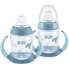 image:imageNUK First Choice Learner Cup 20 5 oz Sippy Cup with Handles Spill Proof Leak Proof Soft Straw Cup 2packBlue