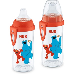 image:imageNUK Active Sippy Cup 10 oz 2 Pack Disney Princess BPAFree Soft Spout SpillProof CupElmo  Cookie Monster