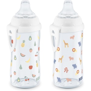 image:imageNUK Active Spill Proof Sippy Cup 10 oz 2 Pack 8 Months Pink  BPA Free Spill Proof Sippy CupFruits  Animals