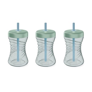 image:imageNUK First Choice Fun Grips Hard Spout Straw Cup 20 10 oz Sippy Cup with Handles 4packGreen