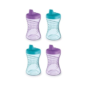 image:imageNUK First Choice Fun Grips Hard Spout Straw Cup 20 10 oz Sippy Cup with Handles 4packTealPurple