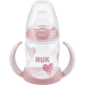 image:imageNUK First Choice Learner Cup 20 5 oz Sippy Cup with Handles Spill Proof Leak Proof Soft Straw Cup 2packPink Hearts