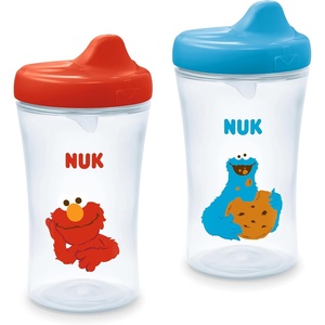 image:imageNUK First Choice Sesame Street Active Hard Spout Straw Cup 20 10 oz Sippy Cup with OntheGo Carry Clip Lightweight Leak Proof Spill Proof Cup 2PackSesame Street 20