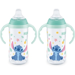 image:imageNUK Learner Cup 10 Oz Pack of 2 Pooh Bear  Soft Spout EasyGrip Handles BPA Free Spill Proof Transition Sippy CupDisneys Stitch