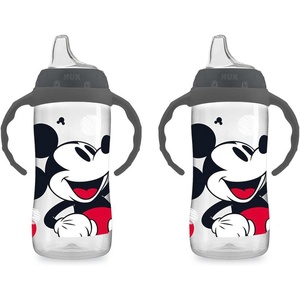 image:imageNUK Learner Cup 10 Oz Pack of 2 Pooh Bear  Soft Spout EasyGrip Handles BPA Free Spill Proof Transition Sippy CupMickey Mouse