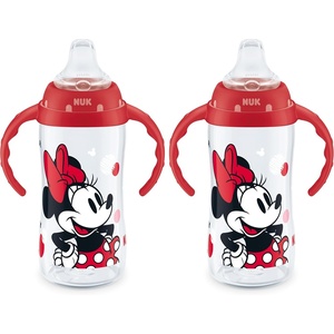 image:imageNUK Learner Cup 10 Oz Pack of 2 Pooh Bear  Soft Spout EasyGrip Handles BPA Free Spill Proof Transition Sippy CupMinnie Mouse