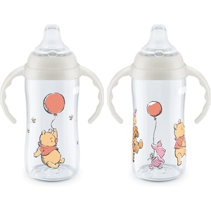 image:imageNUK Learner Cup 10 Oz Pack of 2 Pooh Bear  Soft Spout EasyGrip Handles BPA Free Spill Proof Transition Sippy CupPooh Bear