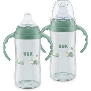 image:imageNUK Learner Cup 10 oz 2 Pack 8 Months  BPA Free Spill Proof Sippy CupGreen Hippos