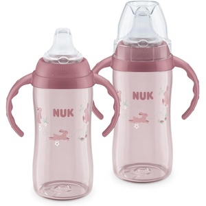 image:imageNUK Learner Cup 10 oz 2 Pack 8 Months  BPA Free Spill Proof Sippy CupPink Bunnies