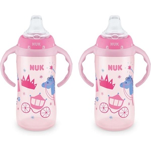 image:imageNUK Learner Cup 10 oz 2 Pack 8 Months  BPA Free Spill Proof Sippy CupPink Kingdom