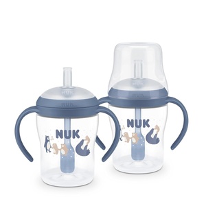 image:imageNUK Perfect Match Learner Straw Cup 5 oz 2 pack  Soft Straw EasyGrip Handles BPA Free Spill Proof Transition Sippy CupBlue Bears