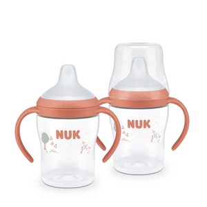 image:imageNUK Perfect Match Learner Straw Cup 5 oz 2 pack  Soft Straw EasyGrip Handles BPA Free Spill Proof Transition Sippy CupOrange Sheep