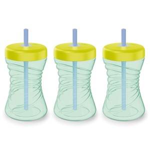 image:imageNUK Fun Grips Hard Spout Sippy Cup 10 oz  Easy to Hold BPA Free Spill Proof Toddler Cup 4pkGreenYellow