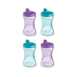 image:imageNUK Fun Grips Hard Spout Sippy Cup 10 oz  Easy to Hold BPA Free Spill Proof Toddler Cup 4pkTealPurple