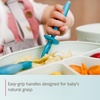 image:imageNUK Pretensil Dipper Spoon amp Fork Set Baby amp Toddler SelfFeeding Utensils EasyGrip MessReducing Design 4 PackBlue